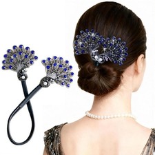 Bun Maker Crystal Hair Bun Maker, French Twist Hair Disk for Women Feather La