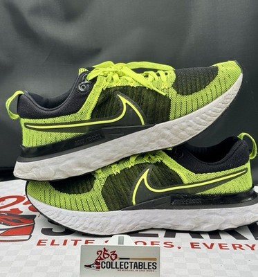 Nike React Infinity Run Flyknit 2 Volt Black Men s 13 Running Shoes CT2357-700