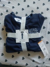 F&F Tesco Ladies Navy Blue Star Print Long Pyjamas Size 12-14 Brand New Tags 
