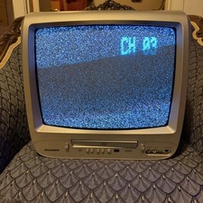 Sylvania Player Retro Gaming Cables 6513DG 13" CRT TV/DVD Tested WITH REMOTE