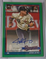 2026 Topps Series 1 - 1991 Topps Baseball Auto Josh Jung #91A-JJU Green /99 (AU)