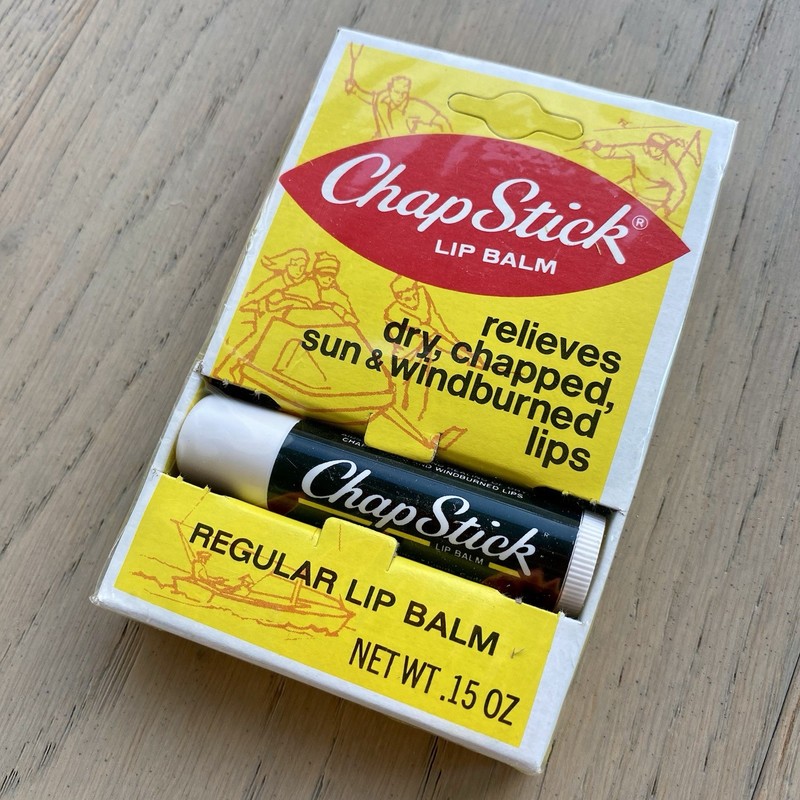 Rare, vintage un-opened box of 1970s ChapStick Regular Lip Balm - New Old Stock