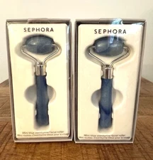Lot of 2 ~ Sephora Mini Blue Aventurine Facial Rollers ~ NEW SEALED + FAST SHIP!