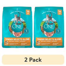 2 pack Purina ONE Tender Select Blends Chicken Dry Cat Food, 16 lb Bag