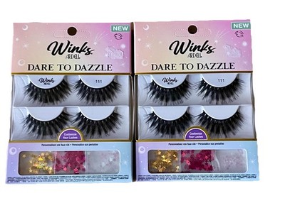 2 Box 4 Pair Ardell Winks Fake Lashes Dare to Dazzle 111 Bling Showgirl Beauty