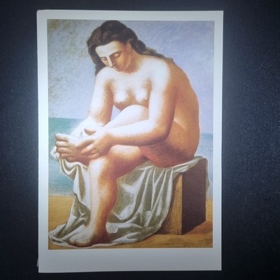 1921 Pablo Picasso Taschen Postkarte sitzender Akt trocknet ihren Fußabdruck 