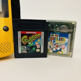Nintendo GameBoy Color Yellow CGB-001 With Super Mario & Frogger Tested Working