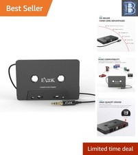 Universal 3.5mm Car Cassette Aux Adapter - Effortless Sound Quality in Black