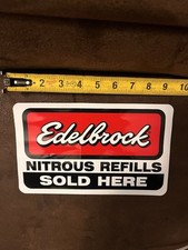 Nos Vintage Edelbrock Nitrous Refills Here Racing Decal Sticker Nhra