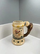 Vintage Western Beer Stein – Bison Head Handle, Native American Design