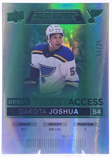 2021-22 Upper Deck Credentials - Debut Ticket Access Dakota Joshua #88 Green /25