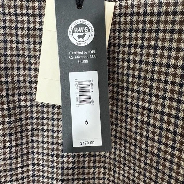 Banana Republic Pants Womens 6 Plaid High Rise Straight Wool Italian Fabric - Image 4 of 4