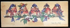 Stamps Happen Rubber Stamp Five Birds On Branch Christmas RARE