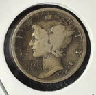 1916-P Mercury Dime  - F - Fine Details - Circulated - 90% Silver (0039)