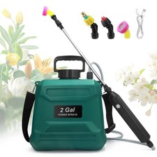 2 Gallon Battery Powered Garden Sprayer 3 Nozzles USB Rechargeable