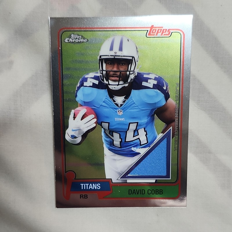 Topps 2015 Chrome David Cobb Titans 60th WM Relic Rookie Insert #T60R-DC