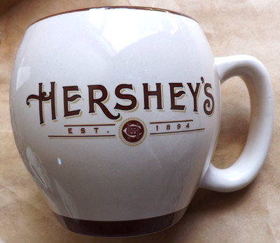 Hersheys großer brauner Fass Becher USA Schokolade Werbung Kaffeetasse