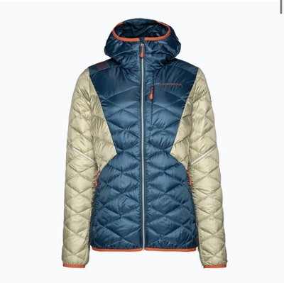 NWT La Sportiva Pinnacle Down Jacket Women's Size Large Storm Blue Tea