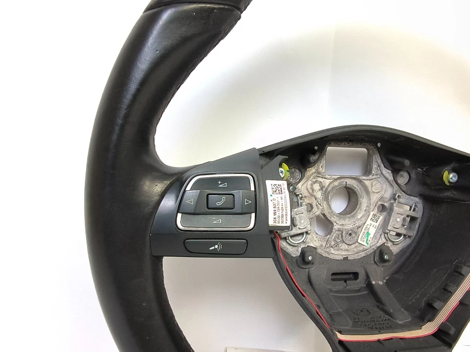 2009-2017 Volkswagen Golf 3 Spoke Leather Steering Wheel 3C8959537D OEM - Image 4 of 4