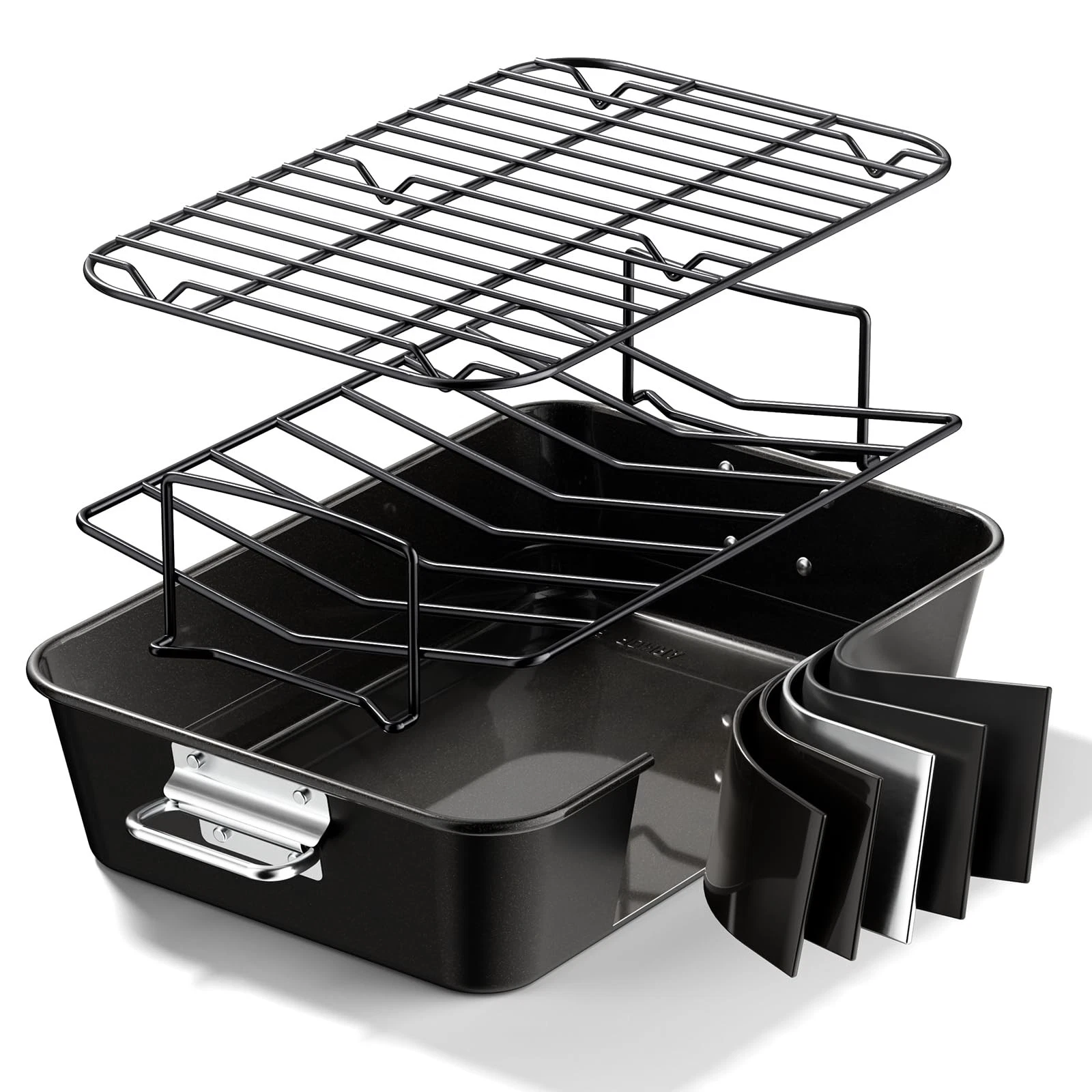 Armorbear Turkey Roasting Pan with Rack Non stick Carbon Steel Roaster 16x11 Inc