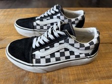 Vans Old Skool Checkered Womens Size 6.5 Black White Walking Shoes Sneakers