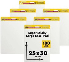 Post-It Super Sticky Easel Pad, 25 X 30 in, 30 Sheets/Pad, 6 Pads, Large White