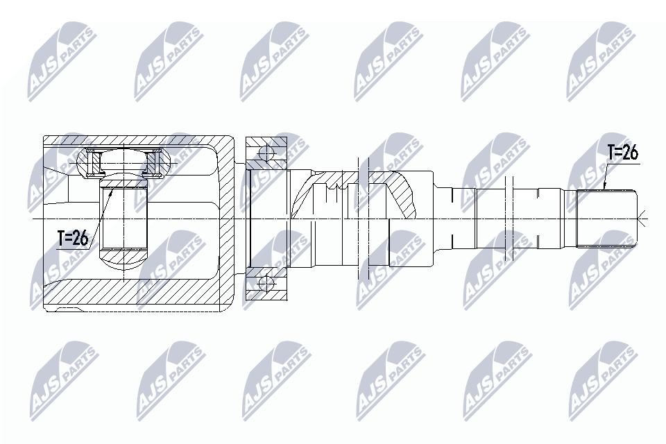 NTY Driveshaft Joint Kit NPW-VV-082 For Volvo, Front Axle Right