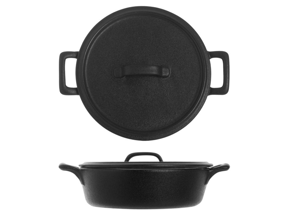 Round Stoneware Baking Dish 22X6.5 With Lid 513 H&H