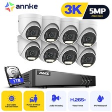 ANNKE 8CH 3K 1TB DVR 5MP Full Color Security Camera System 24/7 Audio Recording
