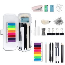 123 Pcs Office Supplies Kit with Desk Organizers, Stationery Clear