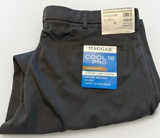 Haggar Cool18 Pro 42x30 Straight Pants Dark Grey Heather