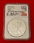 2023 1 Ounce Silver Eagle NGC MS70 Gaudioso Signed First Day Of Issue