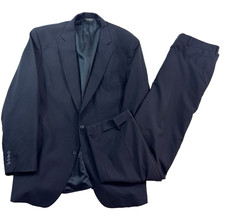 Jos A Bank 48L 40x30 2pc Pant Suit all season wool black slim fit two button