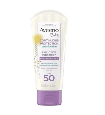 Aveeno Baby Continuous Protection Zinc Oxide Sunscreen SPF 50 3 fl oz