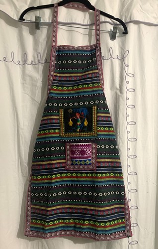 Handmade Woven Baking Cooking Apron Yennen Chinese Style 28" Pockets