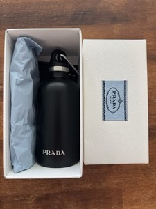 PRADA タンブラー ブラック PRADA Water Bottle Black White Diamond Checkered Print Stainless