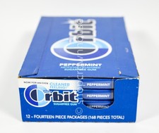 Wrigley's Orbit PEPPERMINT Sugar Free Gum Value 12 pks 14 sticks pack 10/05/2026