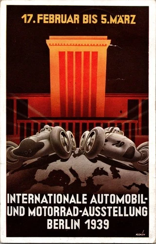 1939 Berlin Germany PPC Postcard cover Berlin International Motors Exhibition
