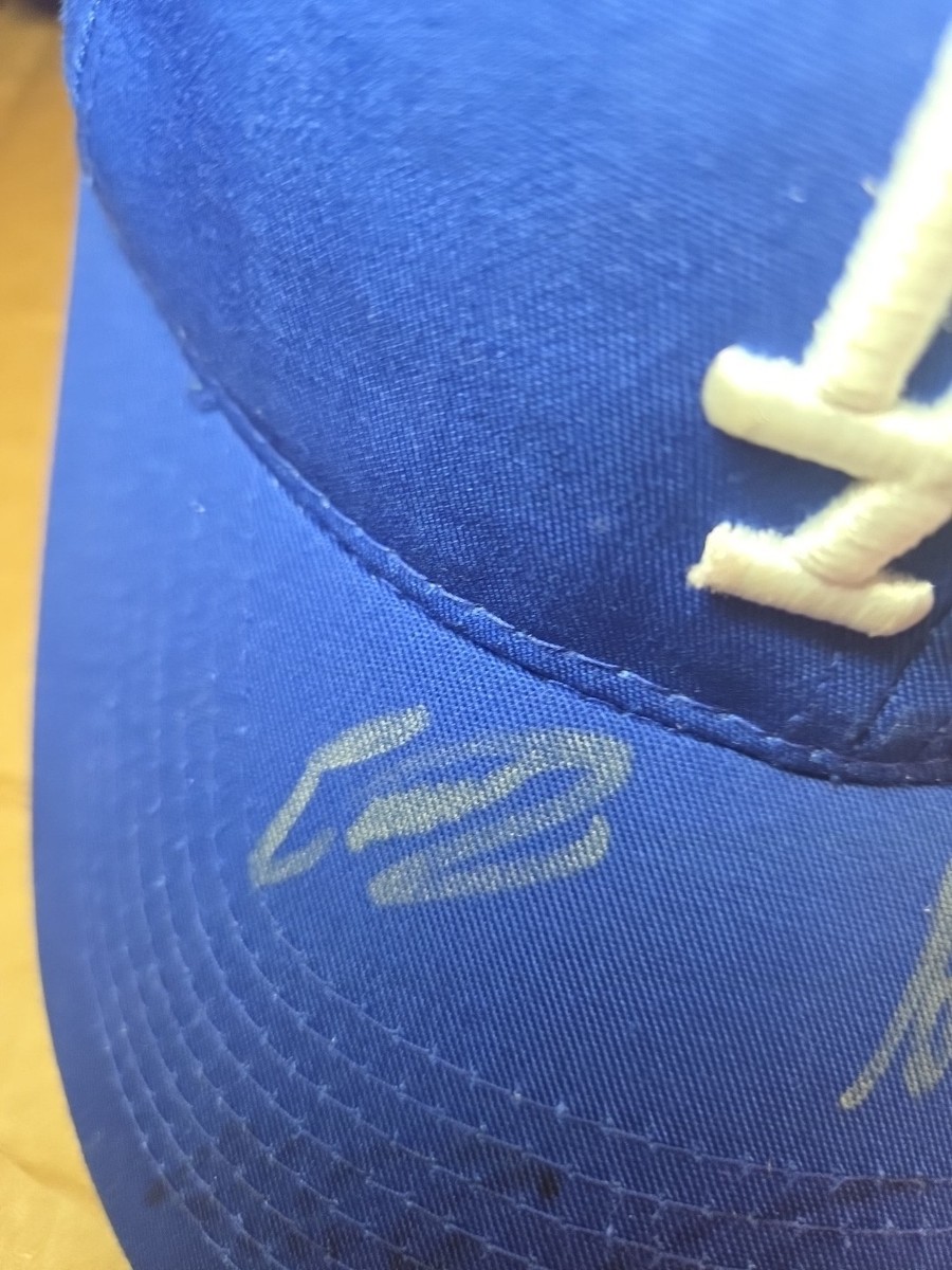 Hat Dogers Blue Adjustable Hat Blue Adjustable Autographed View 3