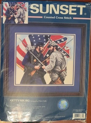 Sunset Dimensions Gettysburg Counted Cross Stitch Kit NEW Retired #13671 1999
