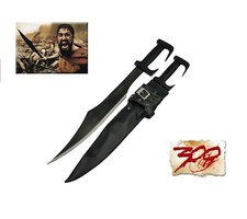 Heavy Duty Sharp Blade 300 Spartan Sword Black Leather Sheath AU