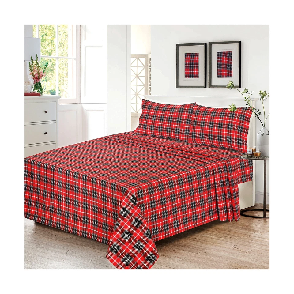 Juego de sábanas de franela RUVANTI tamaño queen - 100 % algodón franela cepillada... Foto 2 de 4