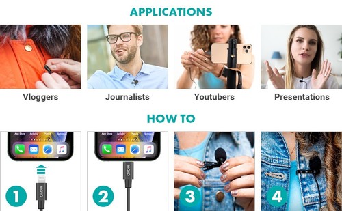 Movo iLav Digital Lightning Lavalier microfono a clip per iPhone, iPad, telefono - Foto 15 di 15