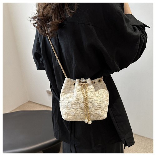 Rattan Straw Bag Woven Handbags Fashion Messenger Bag for Women Girls - Picture 7 of 14