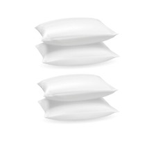 Image of Duck Feather & Down Pillows Extra Filled Hotel Quality 100% Cotton Pack of 2,4,6