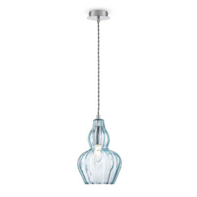 Maytoni Eustoma Pendelleuchte, Hängeleuchte E14 Nickel Blau
