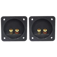 2pcs 2 Way Speaker Box Terminal Cup Square Connector Copper Binding Post N714