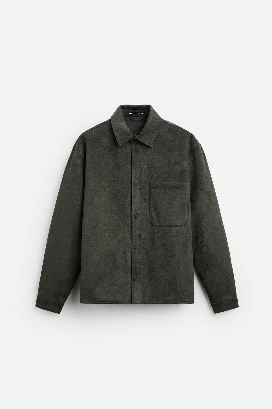 New Zara Faux Suede Overshirt Shirt Jacket 3548/400 Dark Khaki S shacket coat