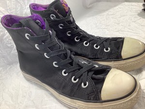 black satin converse