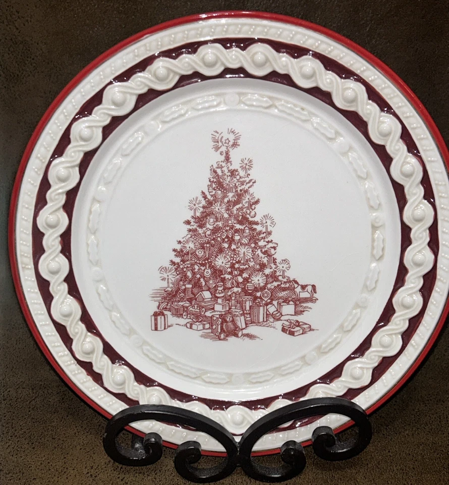 Grassland Road 8.5" Christmas Tree Plate Red White Season Of Wonder Salad 444882 — 第 2/4 张图片